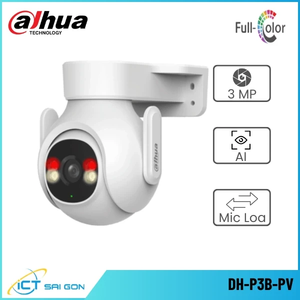 Camera IP Wifi DAHUA DH-P3B-PV 3MP Quay quét Đàm thoại 2 chiều