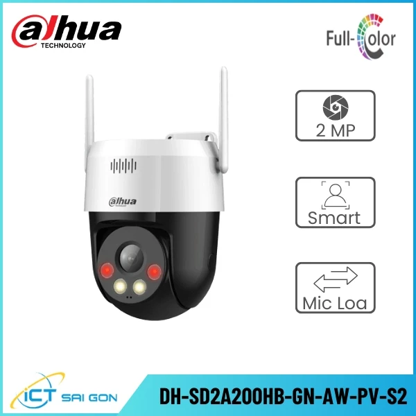 Camera Wifi DAHUA DH-SD2A200HB-GN-AW-PV-S2 2MP Quay quét Đàm thoại 2 chiều