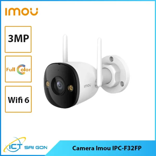 Camera wifi thân cố định ngoài trời Imou IPC-F32FP, FULL COLOR, Tích hợp mic, Tích hợp Wi-Fi 6