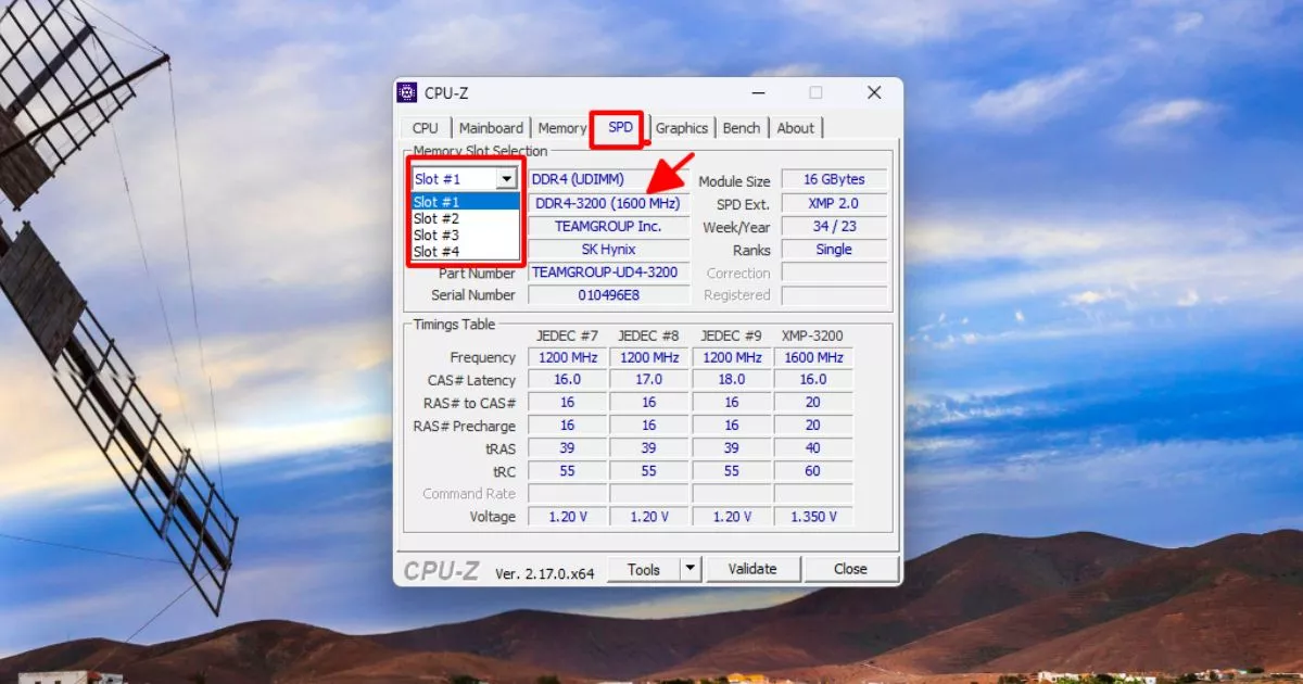 Kiểm tra loại RAM và Bus CPU-Z