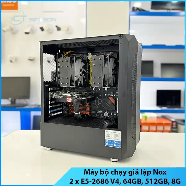 Máy tính giả lập Nox player, LDplayer 2 x Xeon E5-2686 V4, Ram 64GB, SSD 512GB, VGA 8GB, Win 10