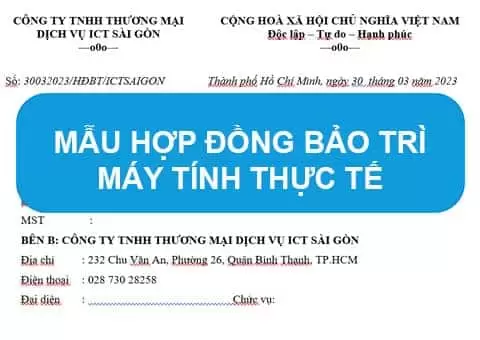 Mẫu hợp đồng bảo trì máy tính cho doanh nghiệp mới nhất 2025