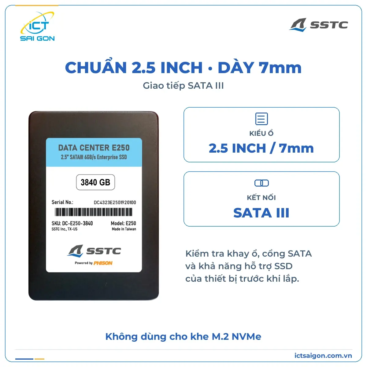 SSD SSTC Data Center E250 3840GB 2.5 inch SATA III — ảnh 3