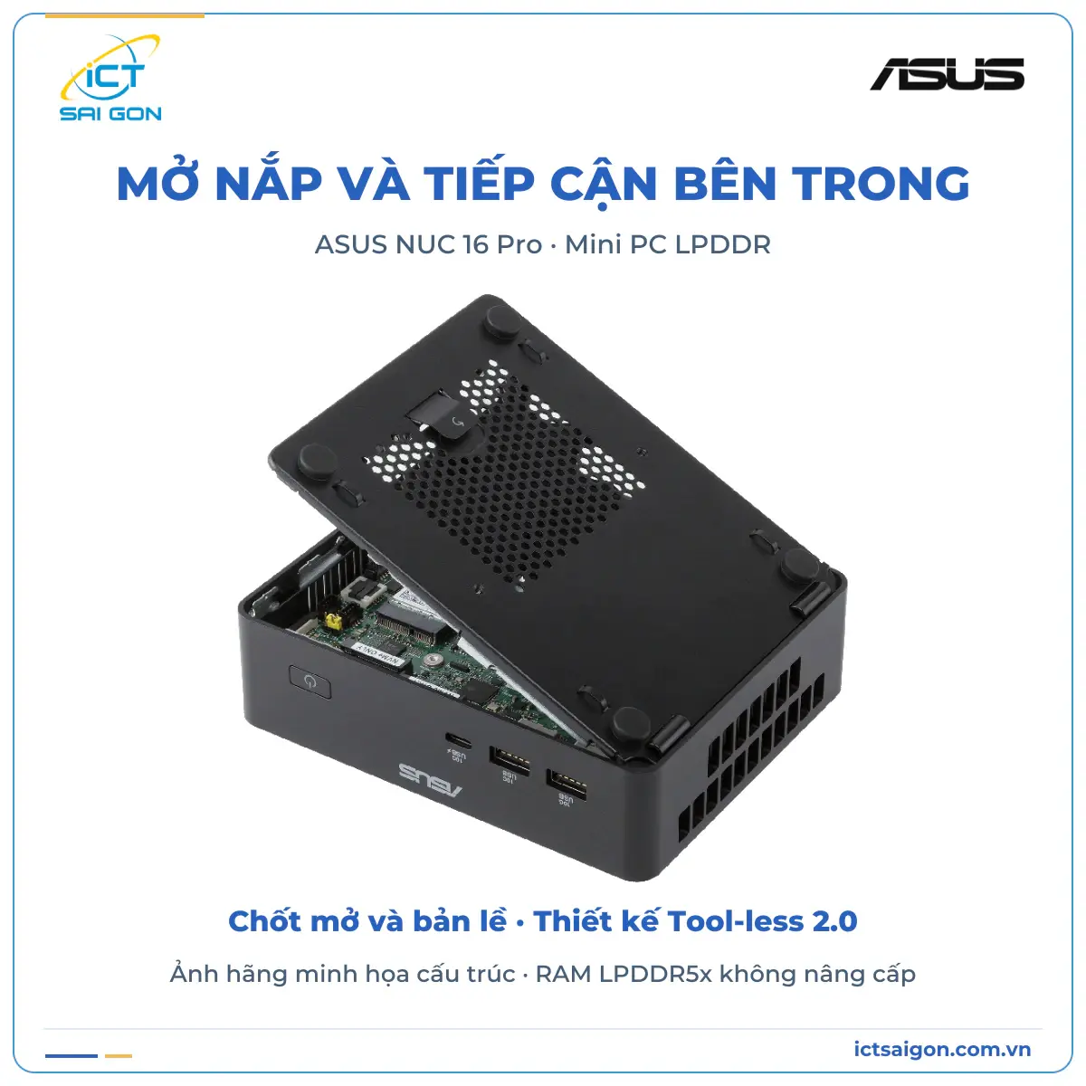 Mini PC ASUS NUC 16 Pro RNUC16GDKX76C4H2 – Core Ultra X7 358H, RAM 32GB, SSD 1TB, Windows 11 Home — ảnh 4