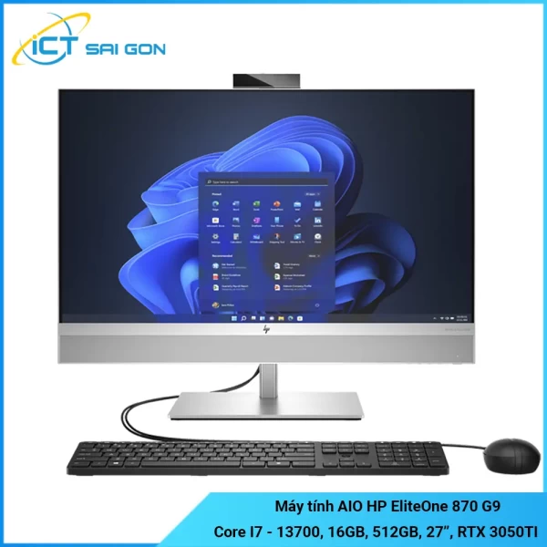 (PC) HP EliteOne 870 G9 AIO i7-13700, Ram 16G, SSD 512G, Màn hình 27.0 QHD, W11H / VGA 4G_RTX3050Ti 8W302PA