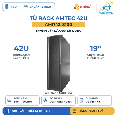 Tủ rack AMTEC 42U 19 inch AMR42-8100 – Thanh lý, đã qua sử dụng