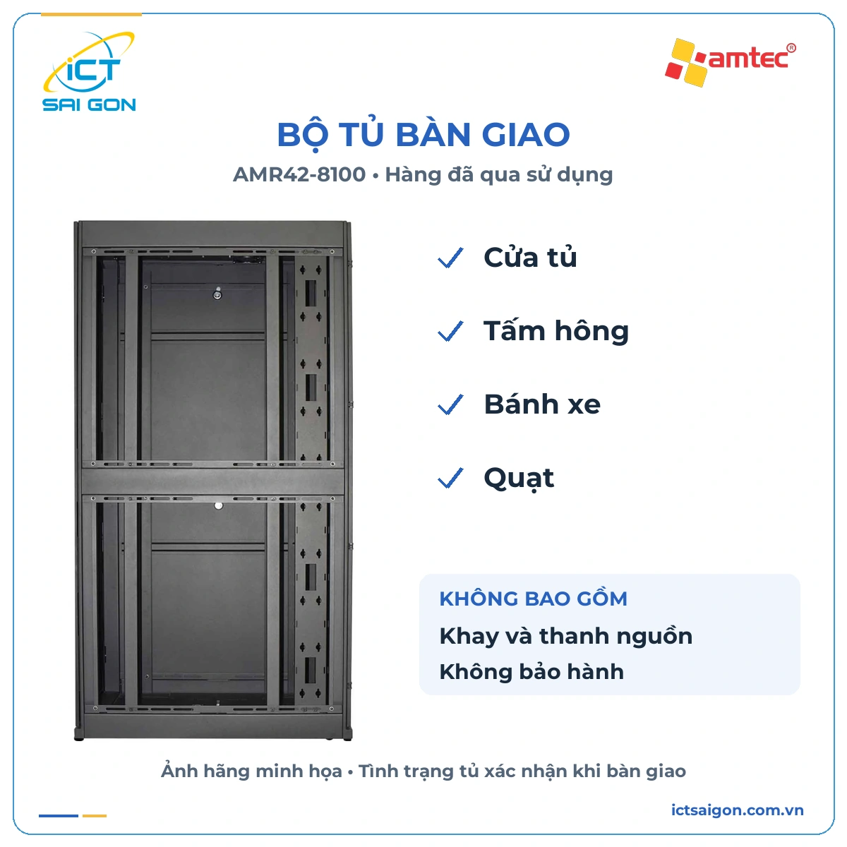 Tủ rack AMTEC 42U 19 inch AMR42-8100 – Thanh lý, đã qua sử dụng — ảnh 3
