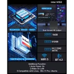 Mini PC AOC N150 Custom (8GB DDR4/ 512GB M.2 / WIFI 6+ Bluetooth/ 2 cổng LAN 2.5Gbps)