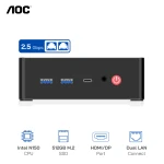 Mini PC AOC N150 Custom (8GB DDR4/ 512GB M.2 / WIFI 6+ Bluetooth/ 2 cổng LAN 2.5Gbps)