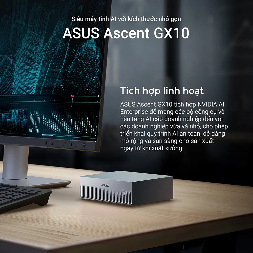 Mini PC AI ASUS Ascent GX10 GX10-GG0036BN (NVIDIA GB10/128GB RAM/4TB NVMe SSD)