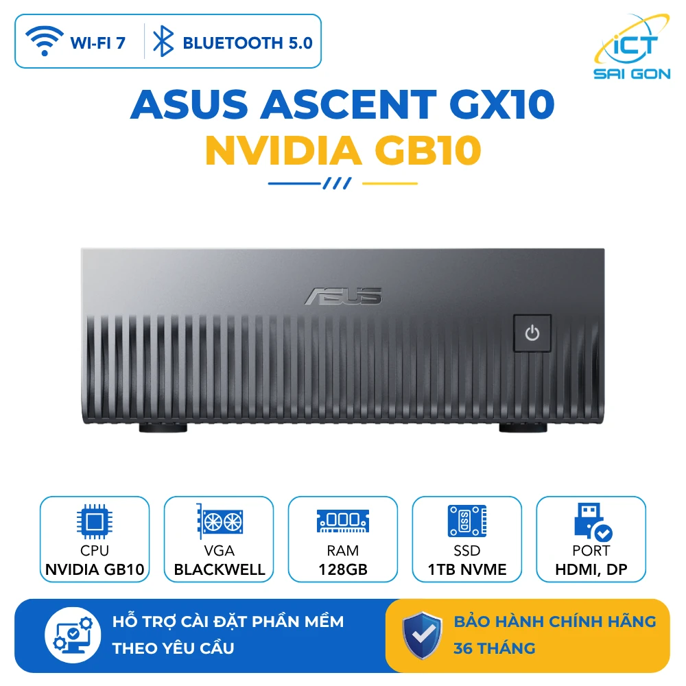 Mini PC AI ASUS Ascent GX10 GX10-GG0012BN (NVIDIA GB10/128GB RAM/1TB NVMe SSD)