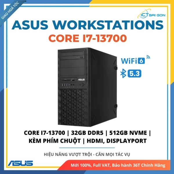 Máy Trạm Workstation Asus E500-G9 90SF03I1-M00WT0_A4000 i7-13700/ Ram 32GB DDR5/ SSD 512GB NVMe/ WiFi 6