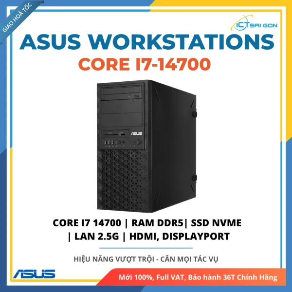 Máy Trạm Workstation Asus E500-G9 90WS0051-M008A0 Core i7-14700/ Ram 16GB DDR5/ SSD 512GB NVMe/ Dual LAN