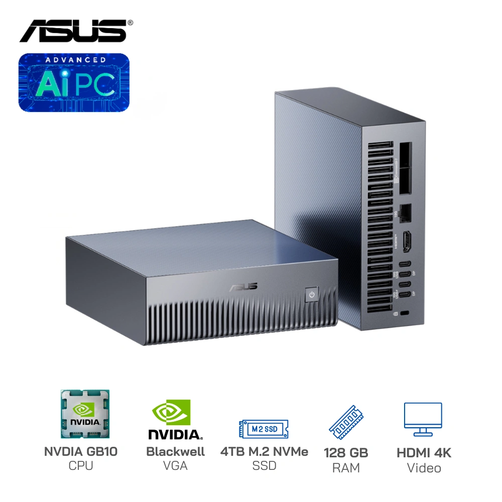 Mini PC AI ASUS Ascent GX10 GX10-GG0036BN (NVIDIA GB10/128GB RAM/4TB NVMe SSD)