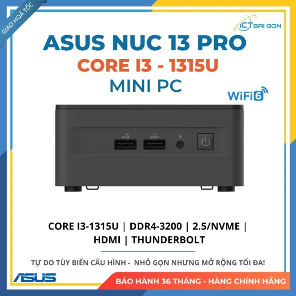 Asus NUC 13 Pro Tall RNUC13ANHI300000I | Core i3-1315U, WiFi 6E | Full VAT