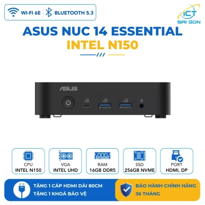 Mini PC Asus NUC 14 Essential RNUC14MNK1500000 Intel® N150 (1xDDR5-4800/1x M.2 2280 up to PCIe Gen3x4 /WiFi 6E/No-OS )
