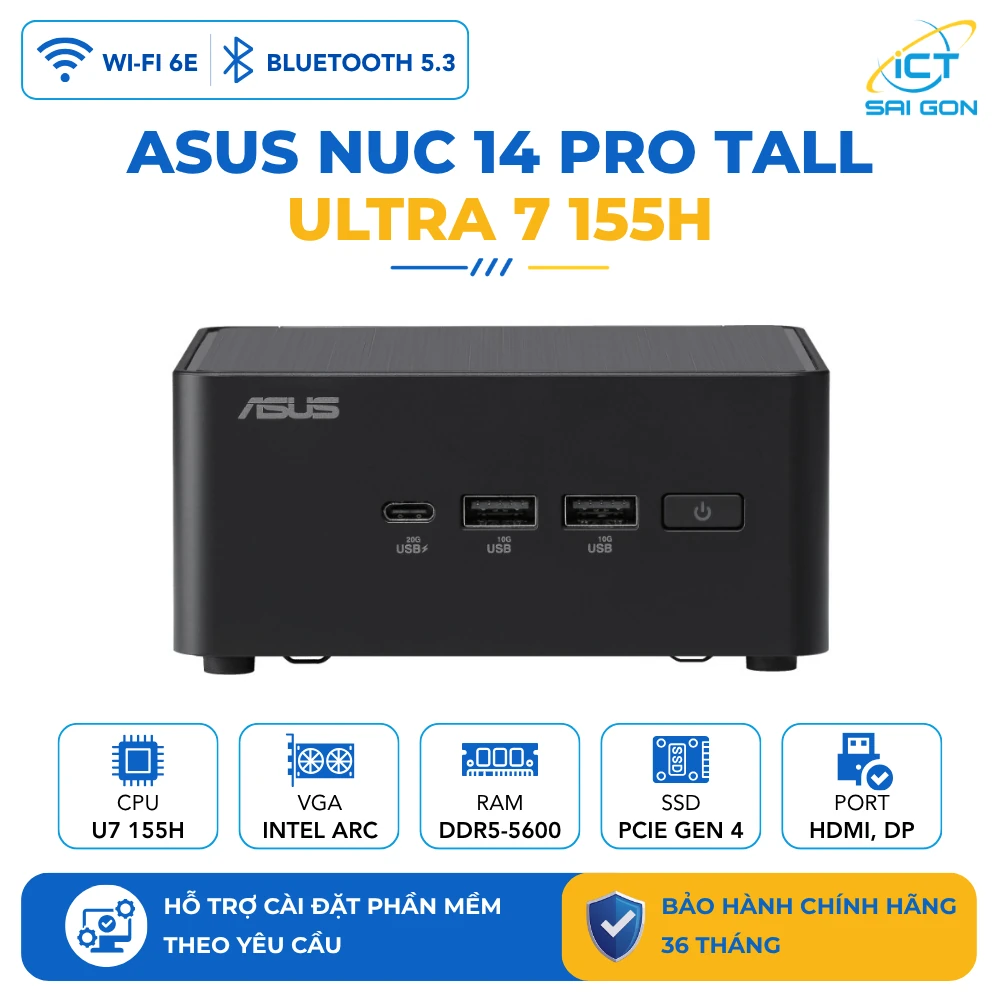 Mini PC Asus NUC 14 Pro Tall RNUC14RVHU700000I (Ultra 7 155H, Arc Graphics)