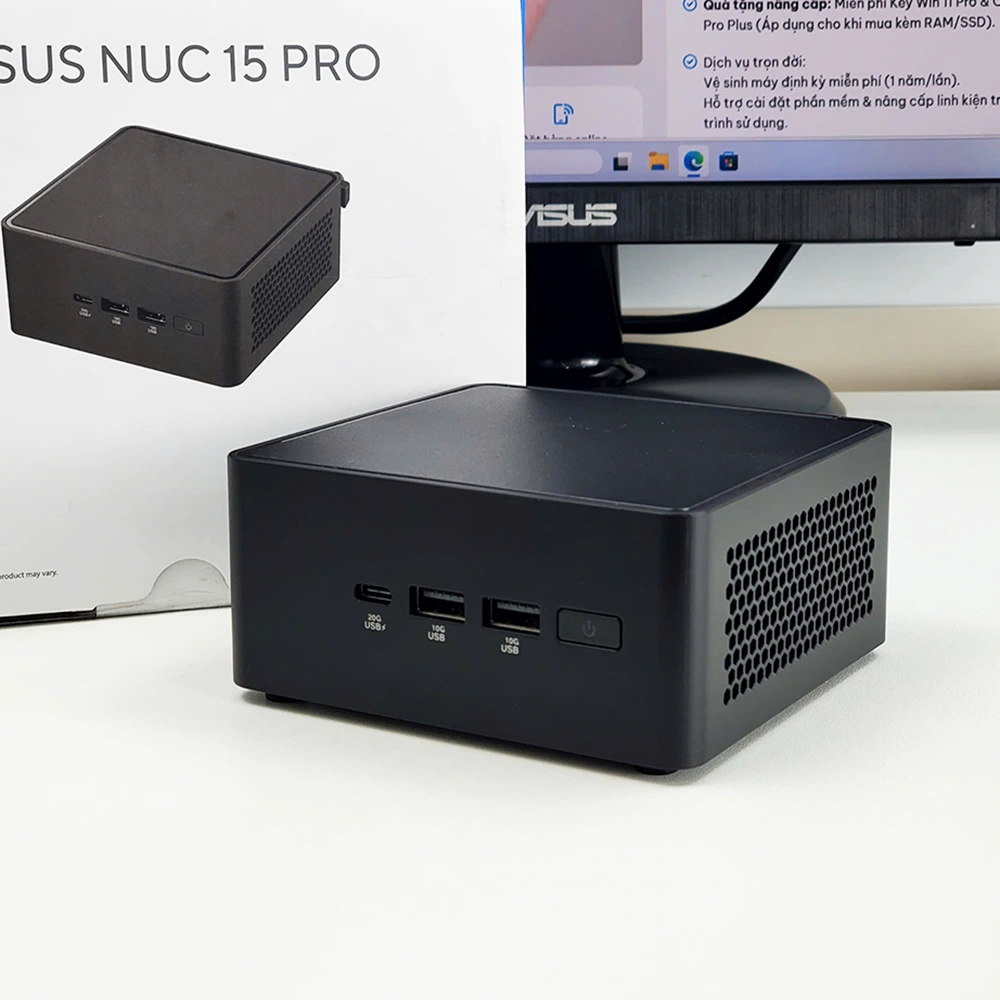 Mini PC Asus NUC 15 Pro Tall RNUC15CRHU700000I U7-255H/SSD NVMe/WiFi 7/Kết nối 4 màn hình 4K (Barebone)