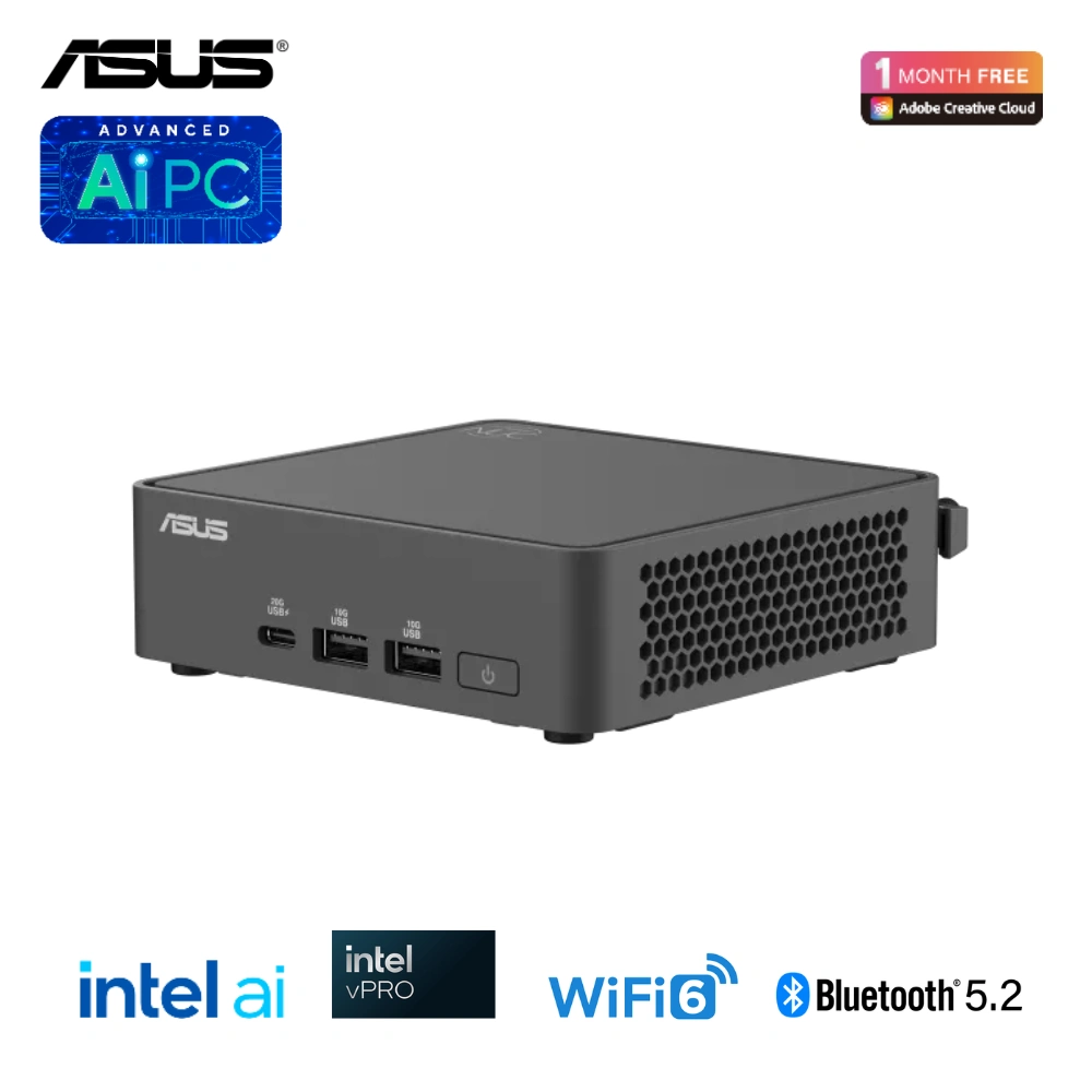 Mini PC Asus NUC 15 Pro Slim BNUC15CRLIP00000 Intel® U300/RAM DDR5 5200/SSD PCIe Gen4x4/WiFi 6, Bluetooth 5.2