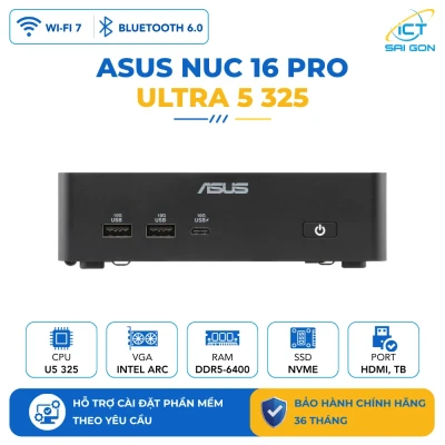 Mini PC Asus Nuc 16 Pro RNUC16GDKU560000 Ultra 5 325/ WiFi 7 / Barebone: Chưa có RAM, SSD