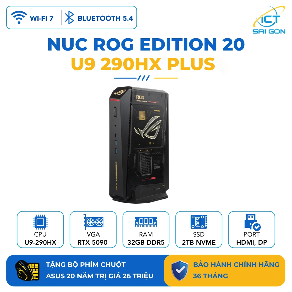 Mini PC Asus NUC ROG 16 Edition 20 Intel (U9 290HX Plus)/32GB DDR5-6400 *2/2TB Gen5 NVMe/WiFi7/RTX 5090/380W/Win11