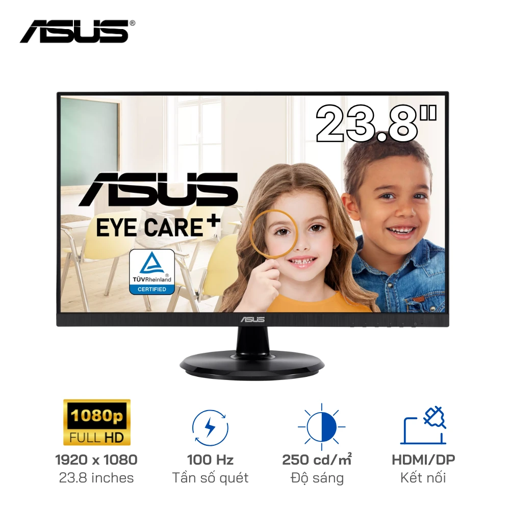 Màn hình gaming ASUS VA24DQF 23.8 inches | IPS | FHD | 100Hz | 1ms | Kết nối: HDMI/DisplayPort