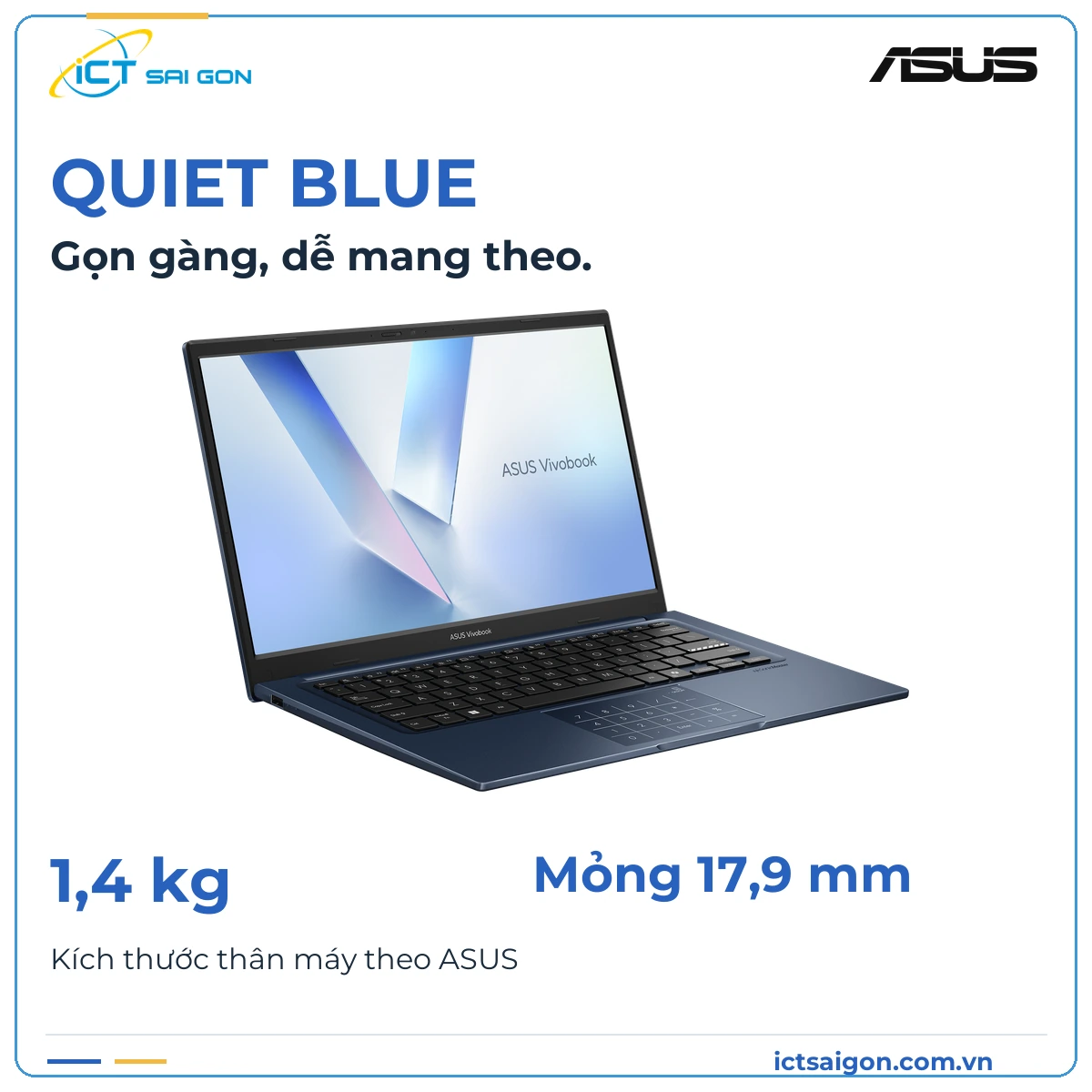 Laptop ASUS Vivobook 14 X1404VAP – Core 5 120U, 8GB, SSD 256GB, Windows 11 Home — ảnh 2
