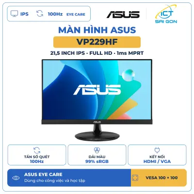 Màn hình ASUS VP229HF 21,5 inch IPS Full HD 100Hz 1ms MPRT