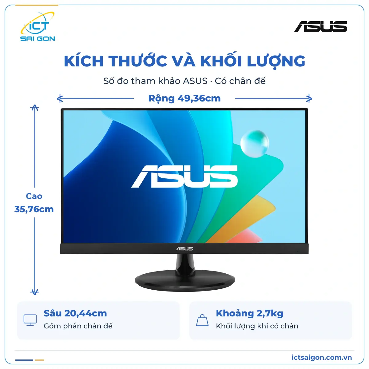 Màn hình ASUS VP229HF 21,5 inch IPS Full HD 100Hz 1ms MPRT — ảnh 5
