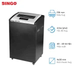Máy hủy tài liệu công nghiệp Bingo 168-CD5, hủy vụn, Hủy liên tục: 24/24 tiếng (không ngừng), thùng 130Lít