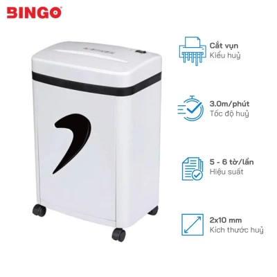 Máy hủy giấy Bingo C30, Hủy Vụn 5 Tờ/Lần - Khổ Giấy A4, Tốc độ cắt: 3,0m