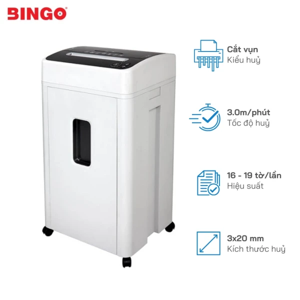 Máy hủy tài liệu Bingo C42CD - Hủy vụn nhanh, an toàn, tiện lợi