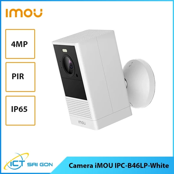 Camera IP Wifi Dùng Pin Imou IPC-B46LP-White 4MP, Full color, Tích hợp loa, Đàm thoại 2 chiều