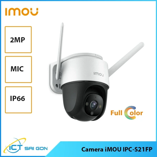 Camera Wifi Ngoài Trời PT Full Color Imou IPC-S21FP 2MP Đàm Thoại 2 Chiều, Phát Hiện Con Người