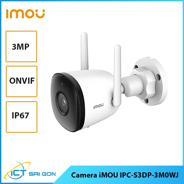 Camera Wifi thân cố định Ngoài Trời Imou IPC-S3DP-3M0WJ 3MP, Phát Hiện Con Người, Tầm Nhìn Đêm 30m, Chống Nước IP67