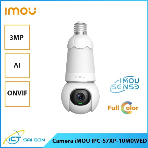 Camera Wifi Quay Quét Bóng Đèn iMOU IPC-S6DP-3M0WEB 3MP Đàm Thoại 2 Chiều