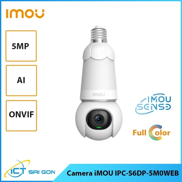 Camera Wifi Quay Quét Bóng Đèn iMOU IPC-S6DP-5M0WEB 3MP Đàm Thoại 2 Chiều