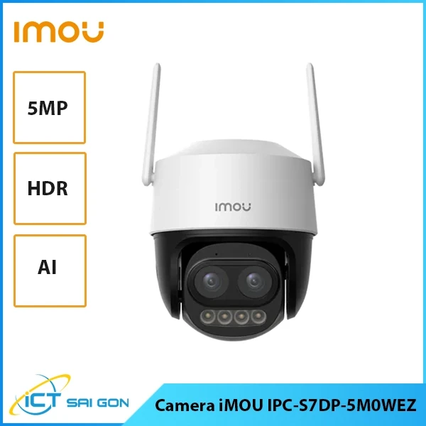 Camera Wifi Quay Quét iMOU IPC-S7DP-5M0WEZ 5MP Đàm Thoại 2 Chiều Công Nghệ AI