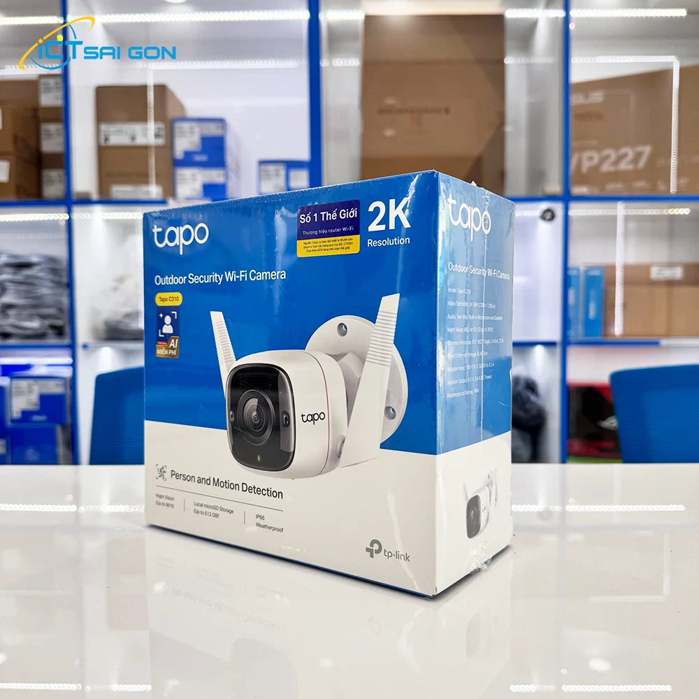 Camera WiFi Ngoài Trời 3MP(2K) TP-Link Tapo C310 Tầm nhìn ban đêm 30M / AI phát hiện thông minh