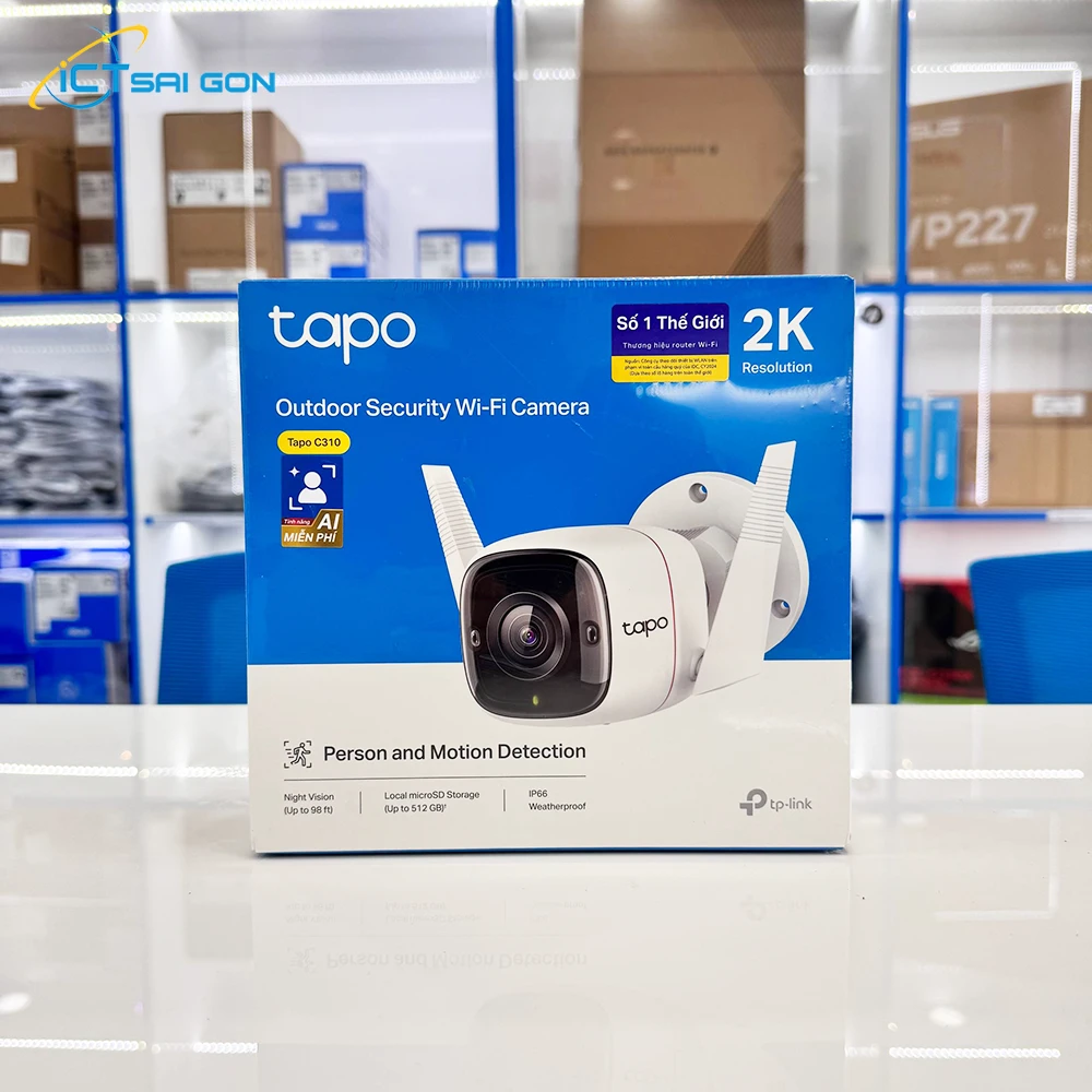 Camera WiFi Ngoài Trời 3MP(2K) TP-Link Tapo C310 Tầm nhìn ban đêm 30M / AI phát hiện thông minh