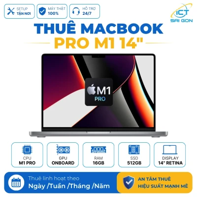 Cho Thuê Macbook Pro M1 14-inch 2021 CPU 8 Core 16GB RAM 512GB SSD