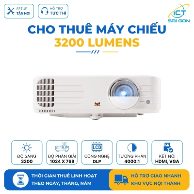 Cho thuê Máy chiếu 3200 Lumen | Độ phân giải XGA 4000:1 | Công nghệ chiếu DLP