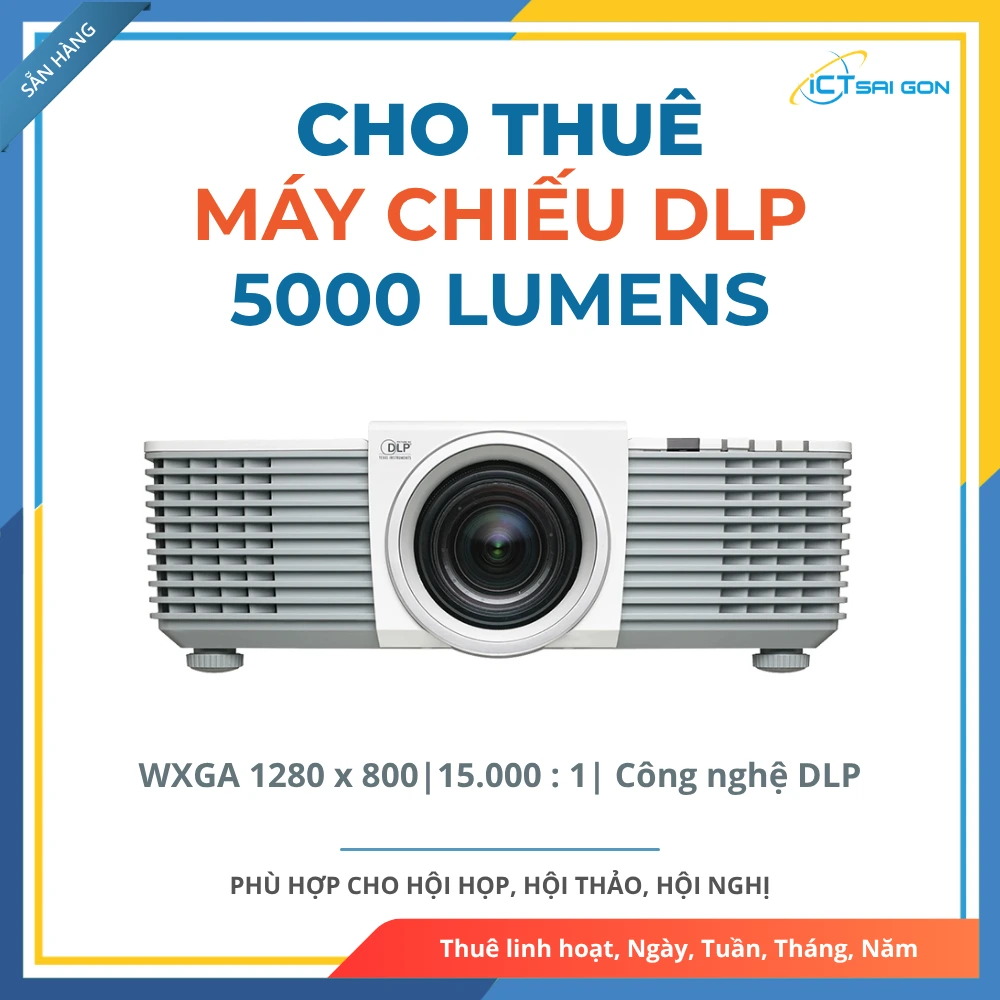 Cho thuê Máy chiếu 5000 Lumen | Độ phân giải XGA 15000:1 | Công nghệ chiếu DLP