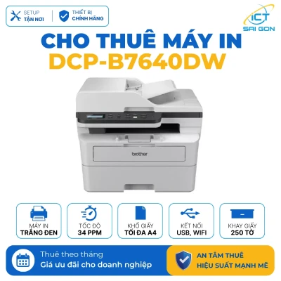 Cho thuê Máy in trắng đen Brother DCP-B7640DW | In 2 mặt, Tốc độ in 34 trang/phút | Kết nối USB/WiFi/LAN
