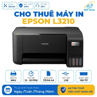 Cho thuê máy in màu đa năng Epson L3210 | Tốc độ 15 - 30 trang/phút | Kết nối USB