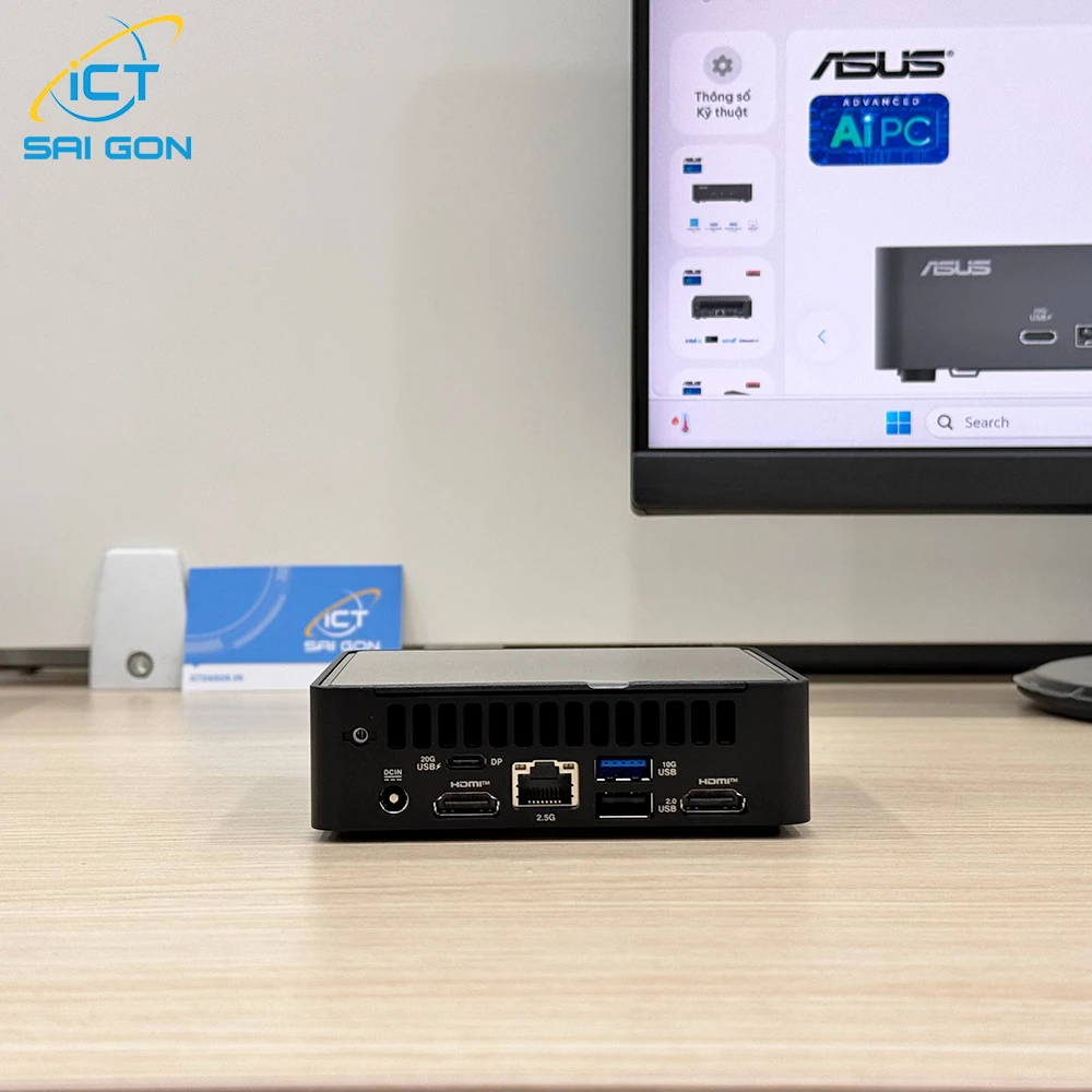 Cho thuê PC Văn Phòng Asus Nuc 15 Pro | Intel U300/ 8GB/ 256GB/ LCD 23" FHD