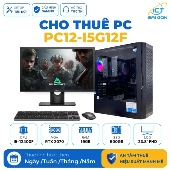 Cho thuê PC Gaming i5-12400F | RTX 2070 SUPER 8GB/ RAM 16GB/ SSD 500GB (PC12-I5G12F)