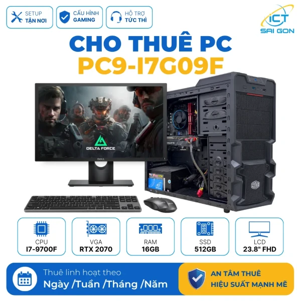 Cho thuê PC Gaming i7-9700F | RTX 2070 SUPER 8GB/ RAM 16GB/ SSD 512GB (PC9-i7G09F)