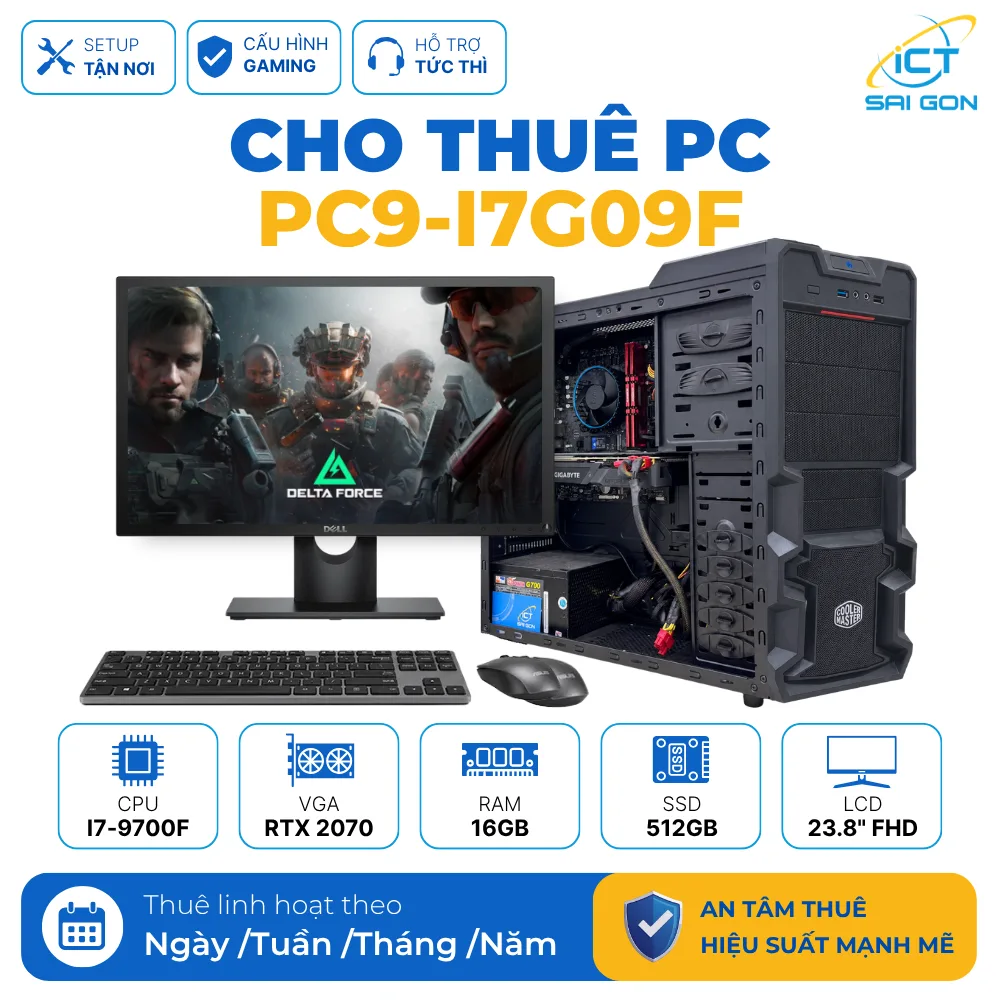 Cho thuê PC Gaming i7-9700F | RTX 2070 SUPER 8GB/ RAM 16GB/ SSD 512GB (PC9-i7G09F)