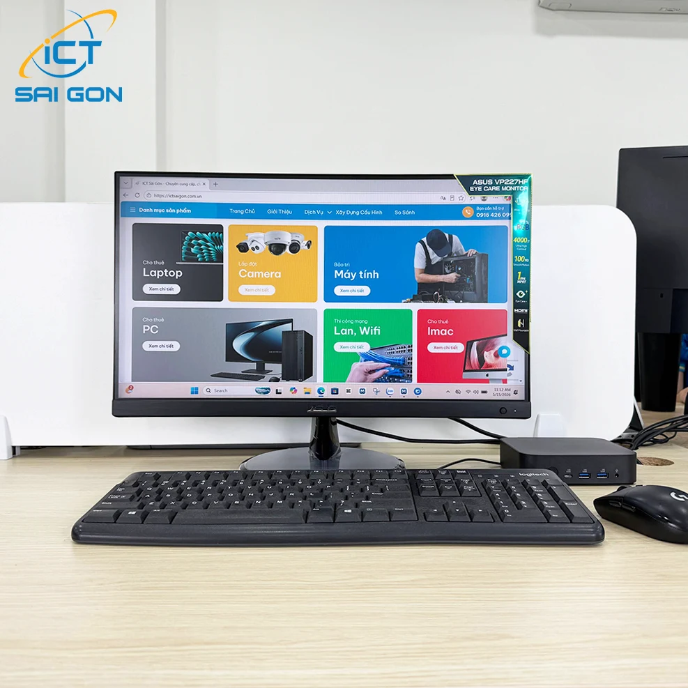 Cho thuê PC Văn Phòng Asus Nuc 14 Essential | Intel N150/ 8GB/256GB/ LCD 21.5" FHD